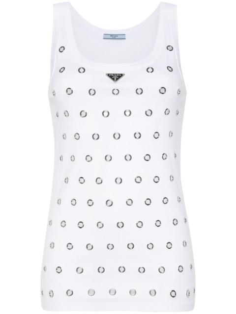 triangle-logo eyelets tank top