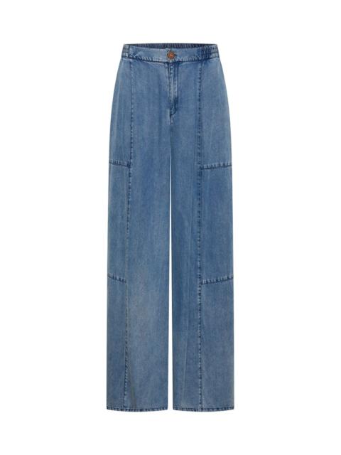 ONE TEASPOON Marissa Tencel Palazzo Pants - Denim Blue