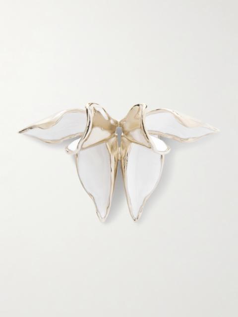 Erdem Flower Gold-tone And Enamel Brooch