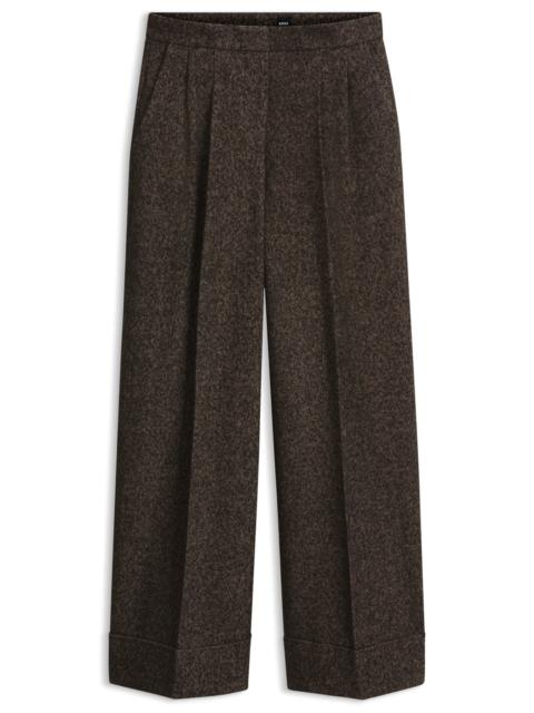 BOSS WIDE-LEG HERRINGBONE PANTS IN A WOOL BLEND