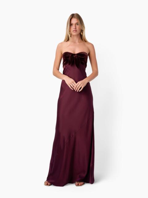 CAMI NYC LAVINIA STRAPLESS GOWN CRANBERRY