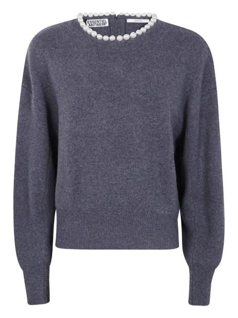 ESSENTIEL ANTWERP pearl-embellished wool sweater
