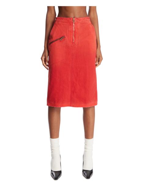 WILLY CHAVARRIA Red Workwear Midi Skirt