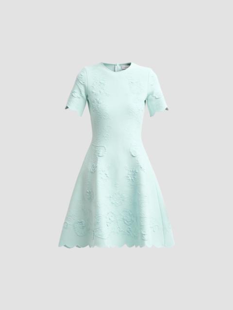 Oscar de la Renta Women's Tonal Hibiscus Circle Artwork Knit Dress - Saltwater