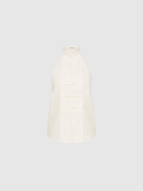 ST. AGNI Button Detail Halter Top - Off White