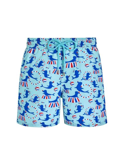 seal-print swim shorts