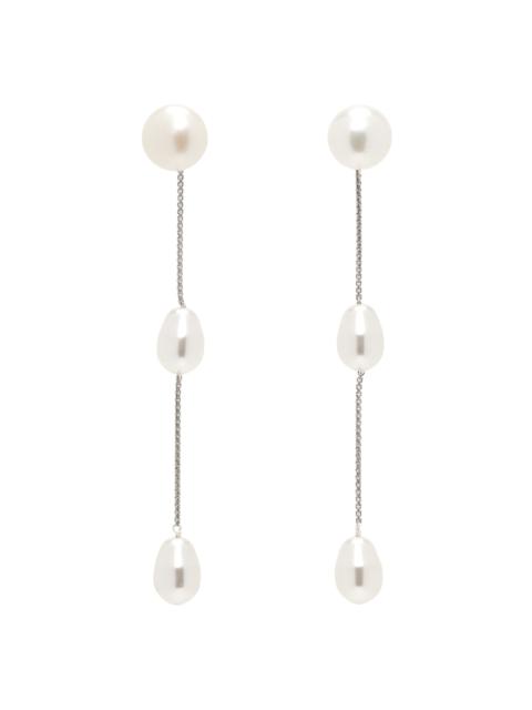 Silver Small Pearl Drop Earrings
