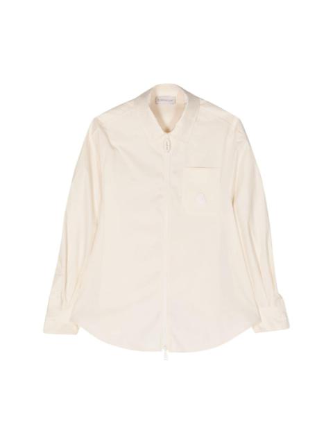 zip-up cotton overshirt