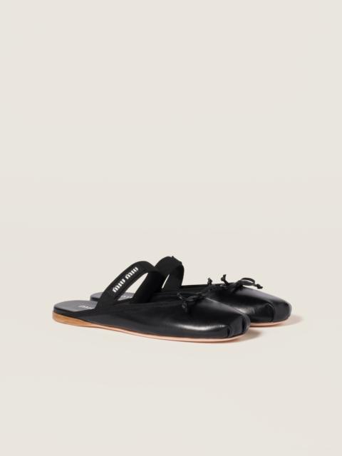 Miu Miu Leather ballerina mules