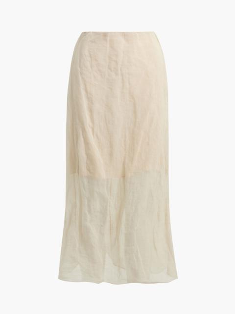 BRANDON MAXWELL The James Skirt in Metal Oyster Organza