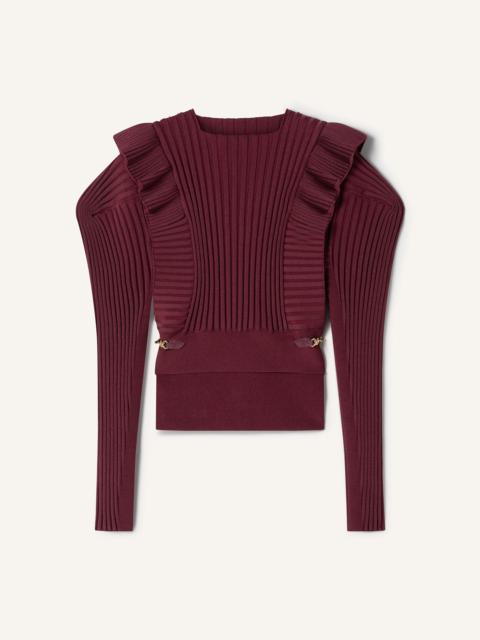 Lanvin RED VISCOSE BIB SWEATER