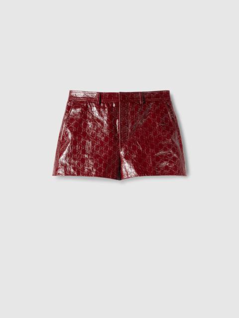 GUCCI GG embossed shiny leather shorts