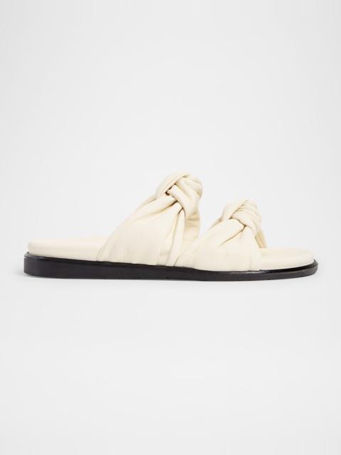 DEAR FRANCES Tye Leather Knots Slide Sandals