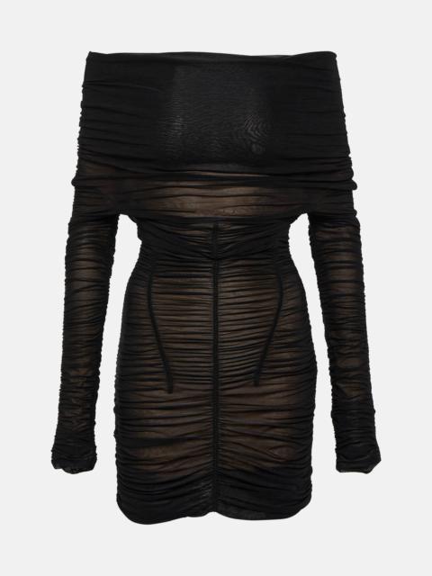 KNWLS Ocilia asymmetric ruched minidress