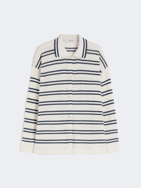 'S Max Mara Linen yarn cardigan - WHITE
