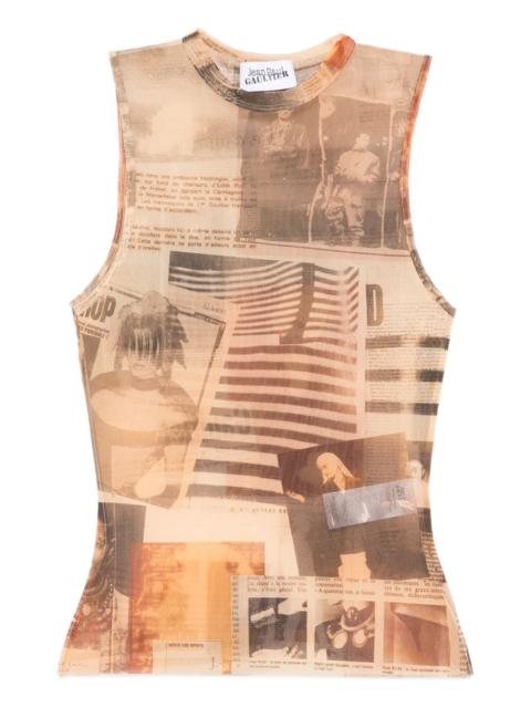 Jean Paul Gaultier newspaper-print top
