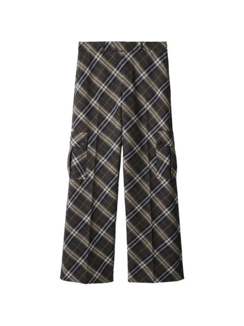 Burberry checked wool tailored trousers