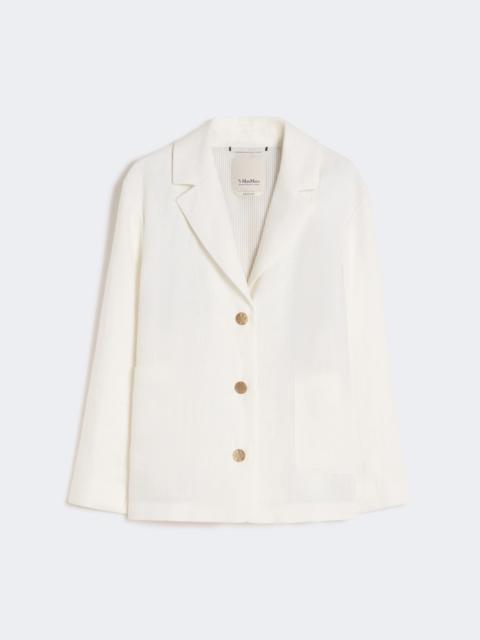 'S Max Mara Linen canvas boxy jacket - WHITE