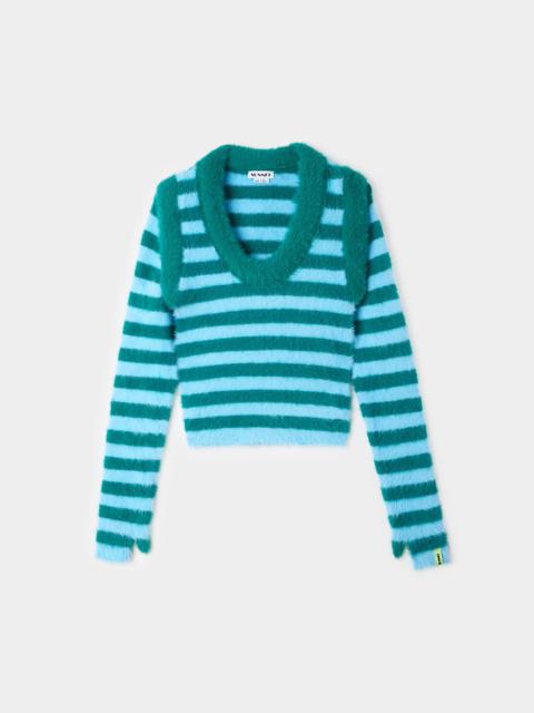 SUNNEI STREGATTO TOP / azure & green