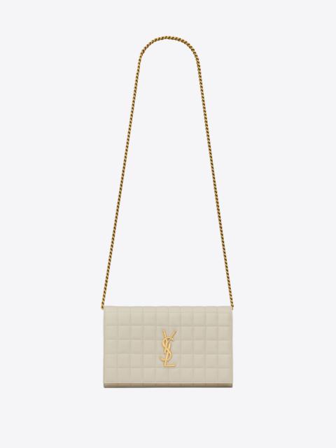 SAINT LAURENT cassandre matelassé carré chain wallet in lambskin