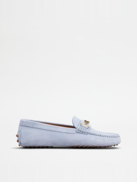 Tod's GOMMINO DRIVING SHOES IN SUEDE - LIGHT BLUE