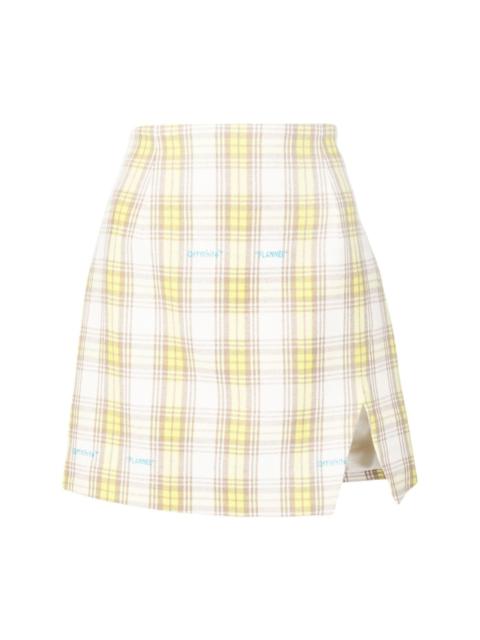 check-print mini skirt