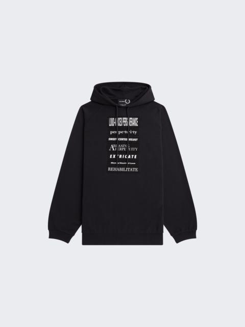 Fred Perry Printed Patch Hooded Sweatshirt Black