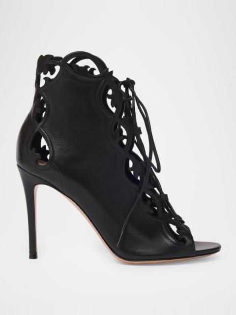 Gianvito Rossi 95mm Cutout Leather Booties