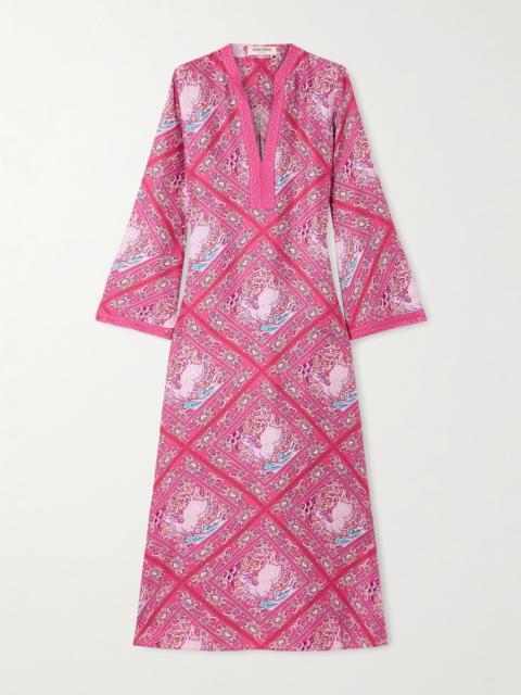 EMPORIO SIRENUSE Jenna printed silk kaftan Pink