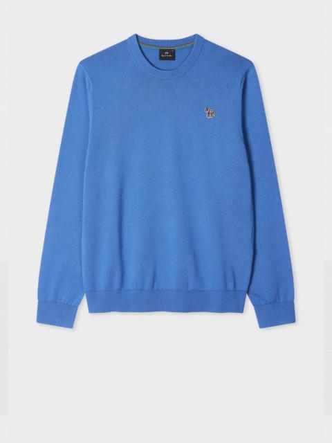 Paul Smith Bright Blue Organic Cotton Zebra Logo Sweater