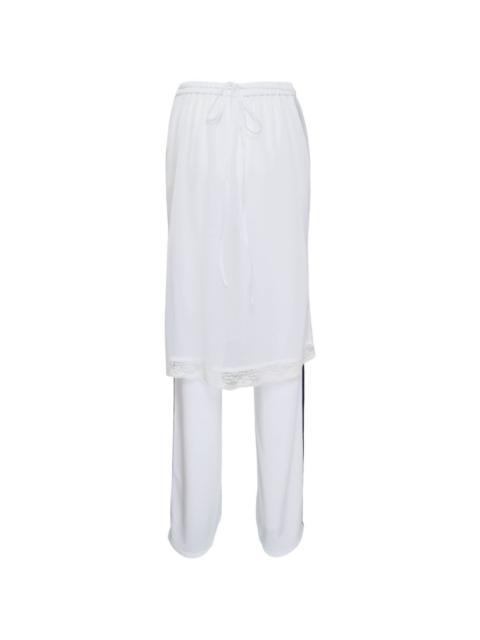 pushBUTTON lace-trim trousers