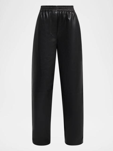 SIMKHAI Corrine Leather Pull-On Pants