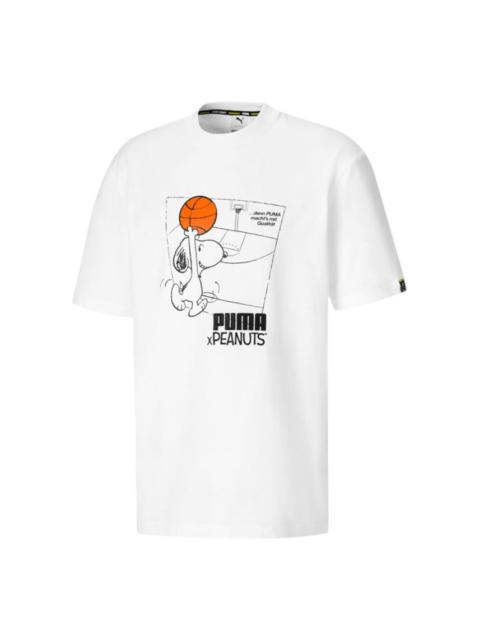 PUMA PUMA x PEANUTS Crossover Printing Sports Round Neck Short Sleeve White 530616-02