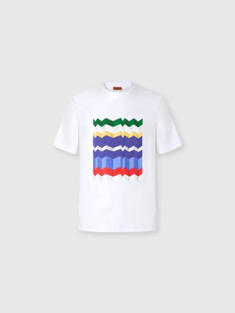 Missoni Crew-neck cotton T-shirt with macro zigzag print