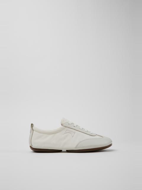 CAMPER Right Nina White Textile and Leather Sneakers for Women.