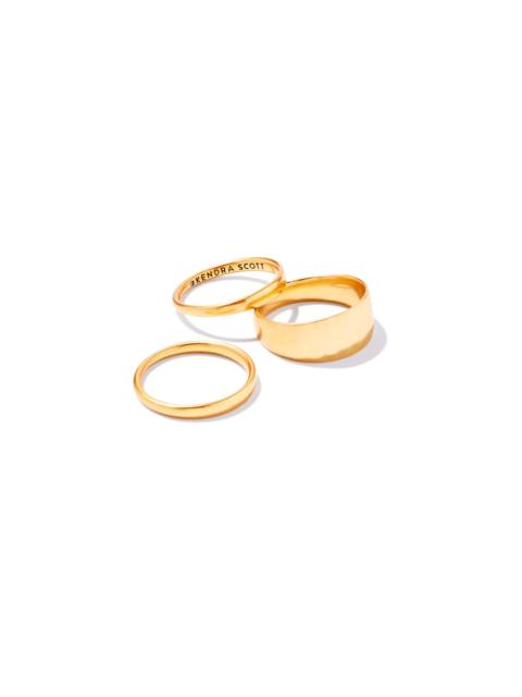 KENDRA SCOTT Terra Ring Set of 3 in Vintage Gold