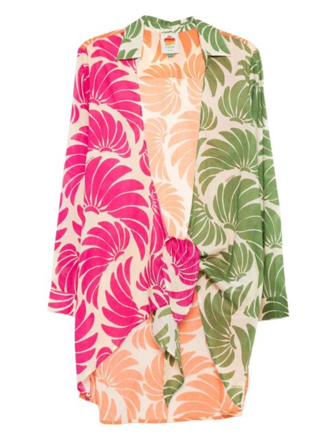 FARM RIO floral tie front dress