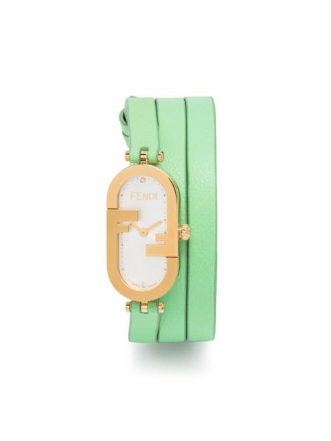 アナログ腕時計 Fendi Mint Green Leather O Lock Vertical Watch FENDI Fendi Women Mint Green Leather O Lock Vertical Watch