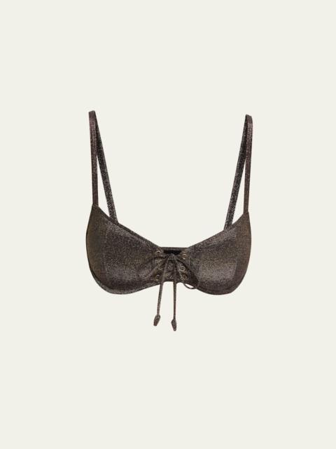 ULLA JOHNSON Noa Tie-Front Bikini Top