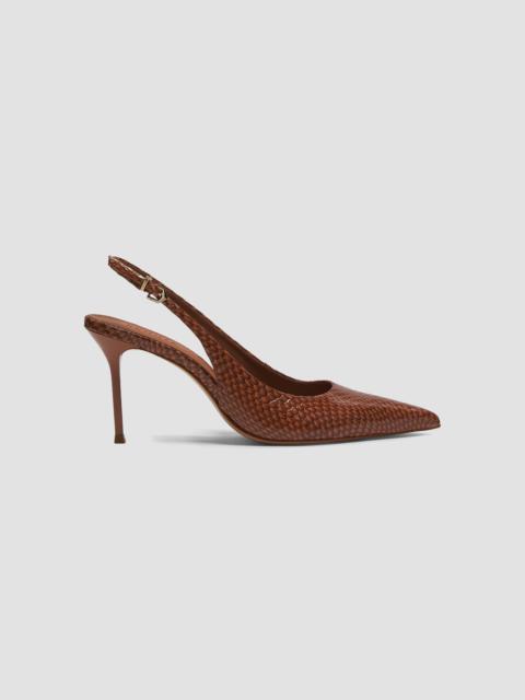 SCHUTZ Women's Paola 90MM Snake-Embossed Leather Slingback Pumps - Miele