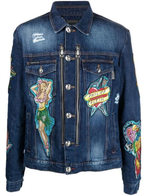 PHILIPP PLEIN graphic-print denim jacket