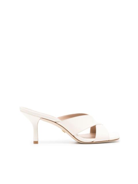 Stuart Weitzman 75mm square-toe leather mules