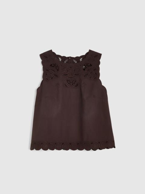 Madewell Embroidered Shell Top in Poplin