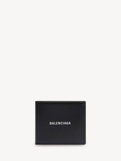BALENCIAGA Men's Cash Square Folded Coin Wallet in Black/white