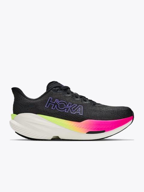 HOKA Women's Mach X 3 Shoes in Black/Neon Nebula