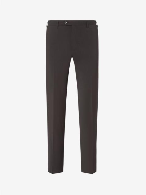 CORNELIANI Brown 120's stretch wool trousers