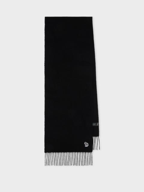 Paul Smith Black Lambswool Zebra Scarf