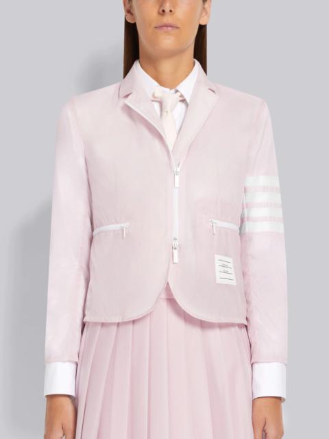 Thom Browne Light Pink Sheer Nylon Ripstop 4-Bar Contrast Zip Sport Coat