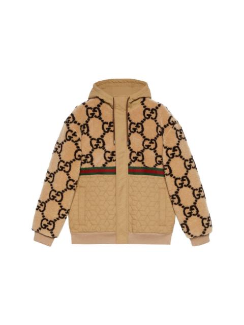 GG jacquard faux fur jacket