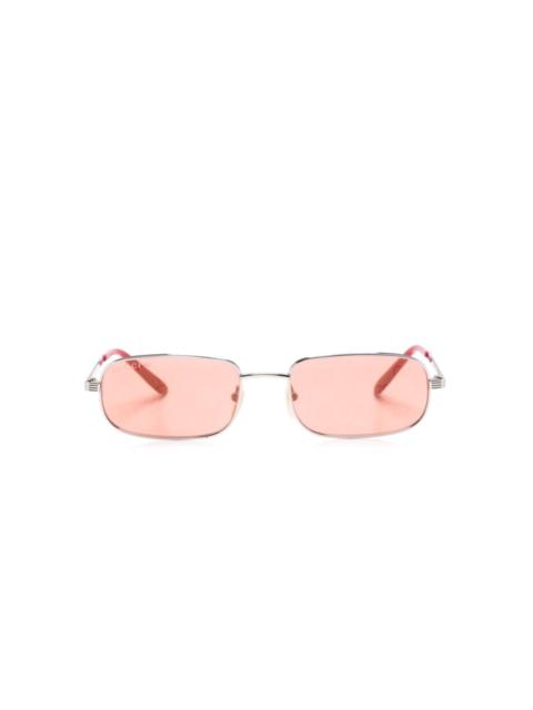 logo-engraved rectangle sunglasses